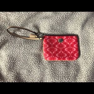 pink coach wristlet - barely used